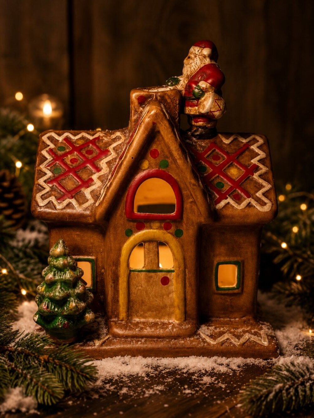 Vintage Ceramic Gingerbread House Santa Cottage Christmas Decor Philippines